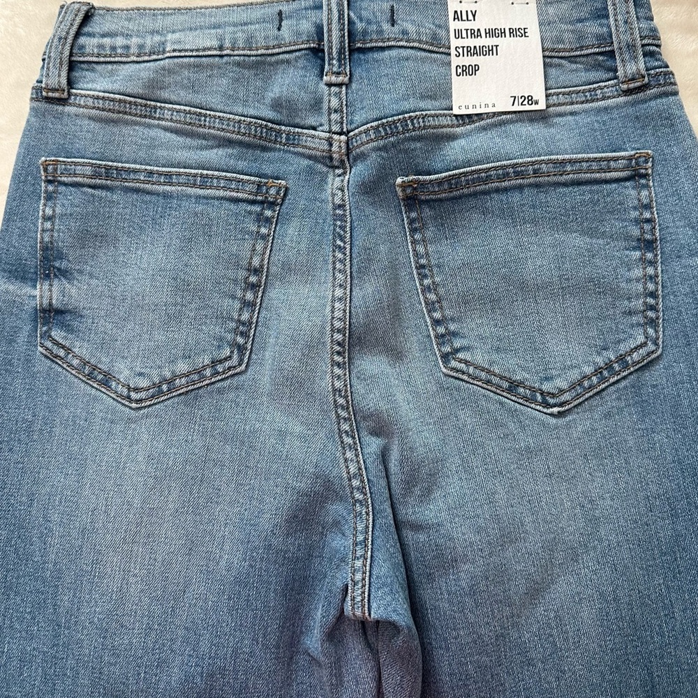 Eunina Light Blue High Rise Distressed Straight Leg Jeans - Picture 4 of 9